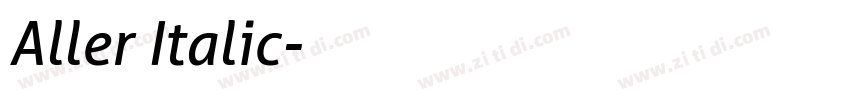 Aller Italic字体转换